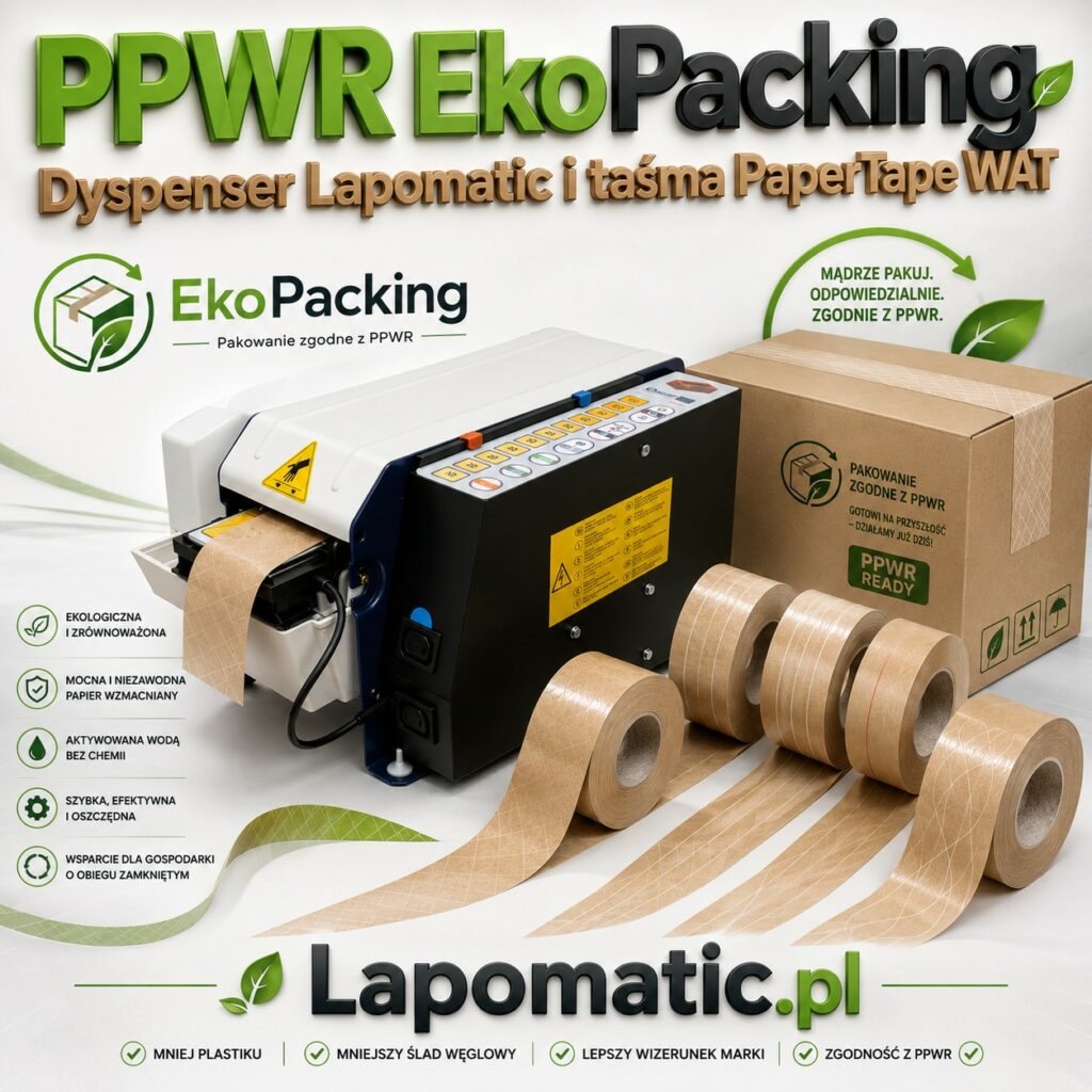 PPWR EkoPacking Dyspenser Lapomatic + taśma papierowa WAT